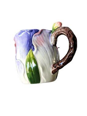 New Garden Collection by Corner Ruby Handcrafted Flower Mug Violet